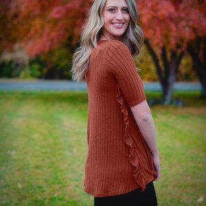 Tall Women's Extra Long Length Ruffle Tunic